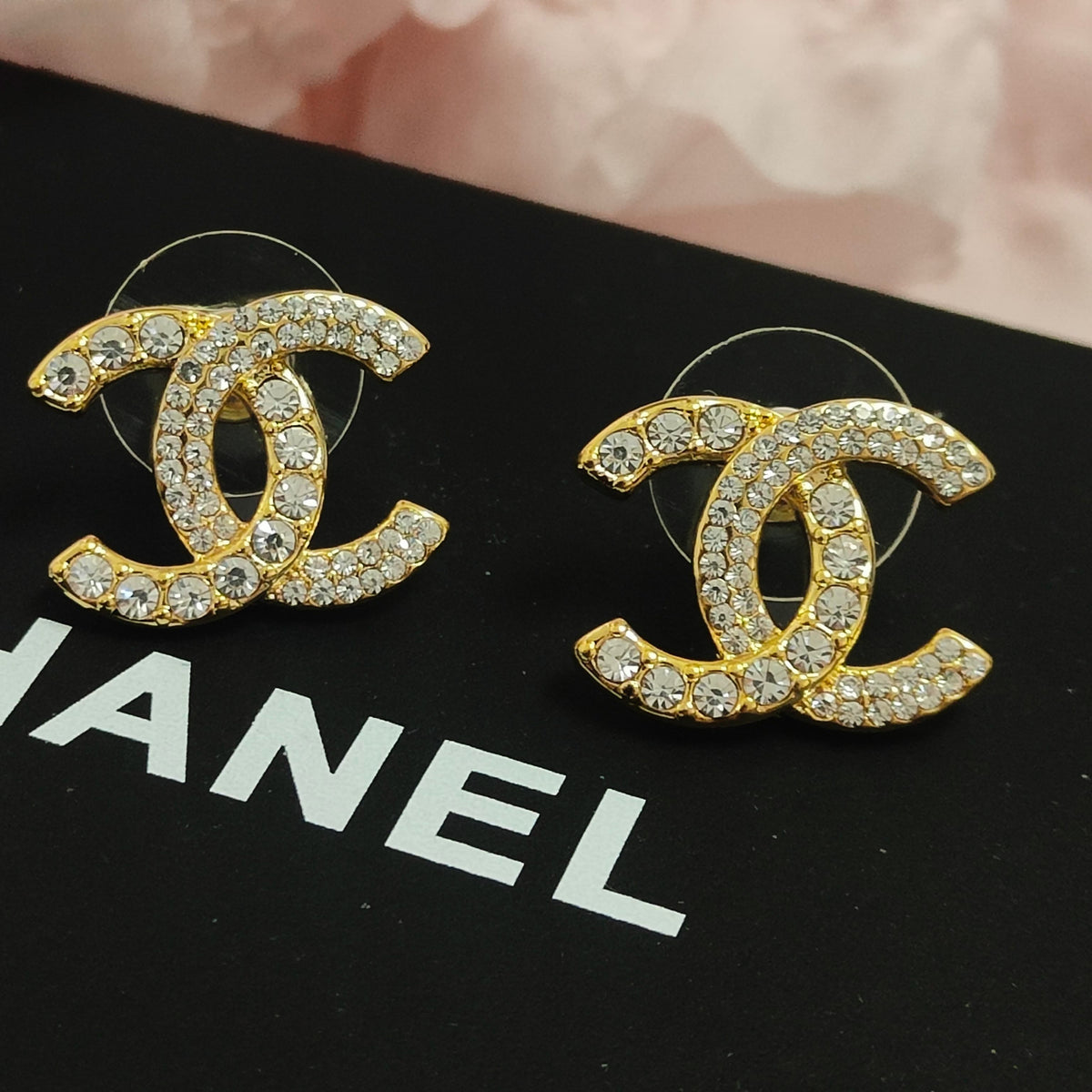yellow sterling silver letter Stud Earrings for women - alternate angle view 4