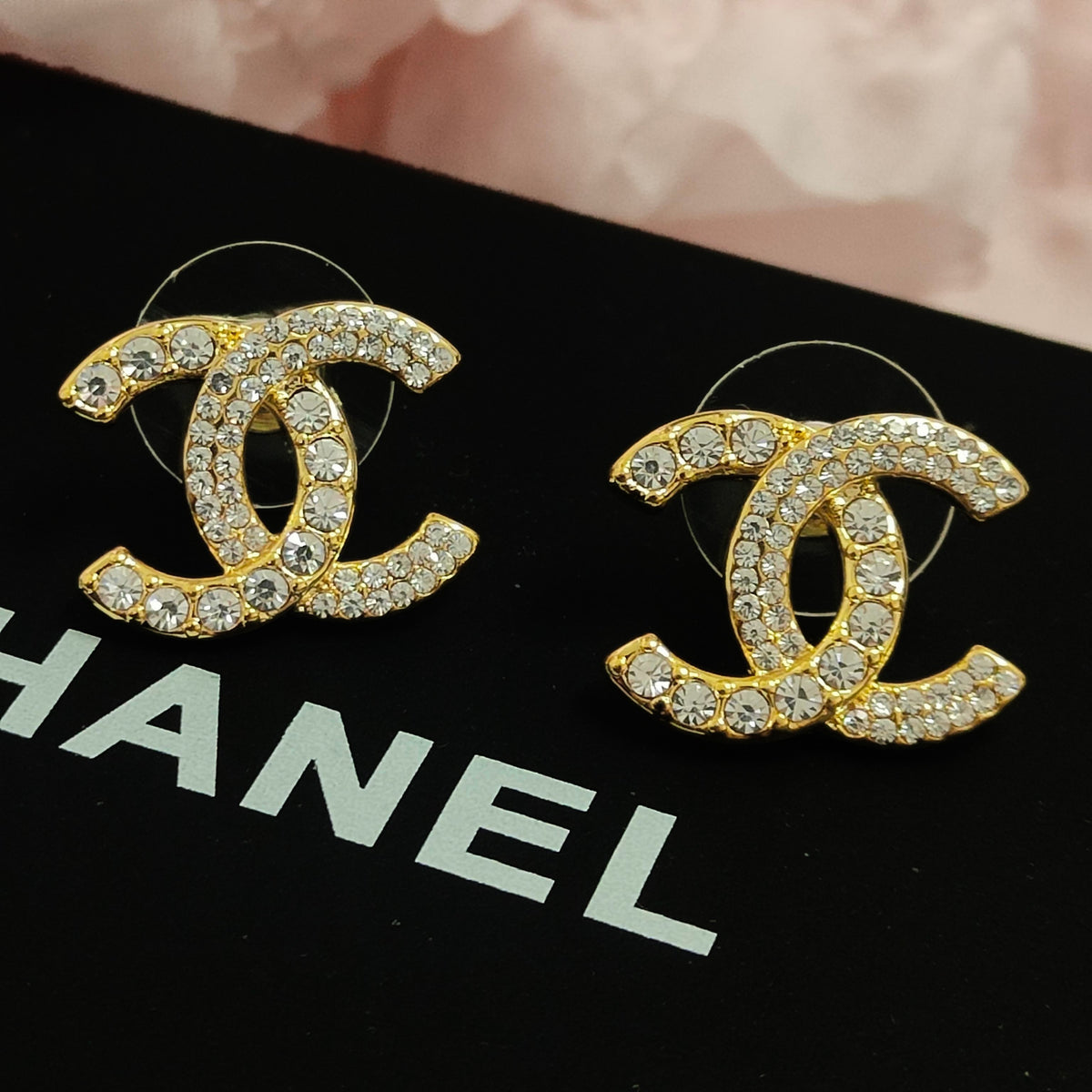 yellow sterling silver letter Stud Earrings for women - alternate angle view 6