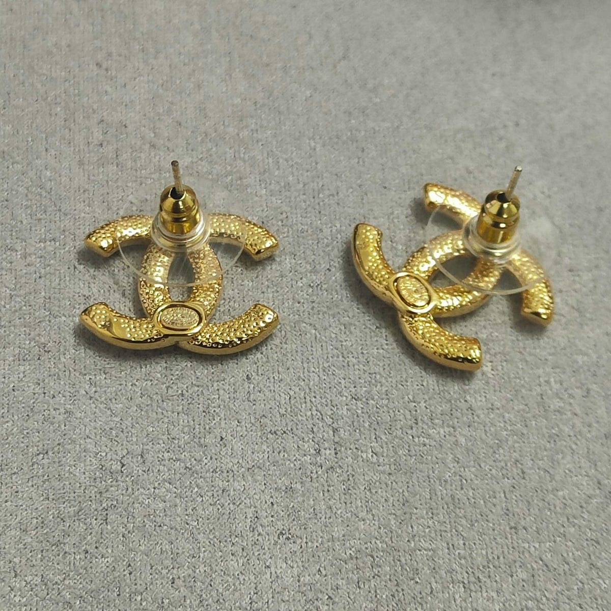 yellow sterling silver letter Stud Earrings for women - alternate angle view 5