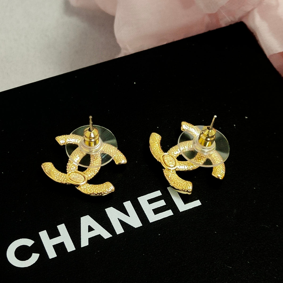 yellow sterling silver letter Stud Earrings for women - alternate angle view 10