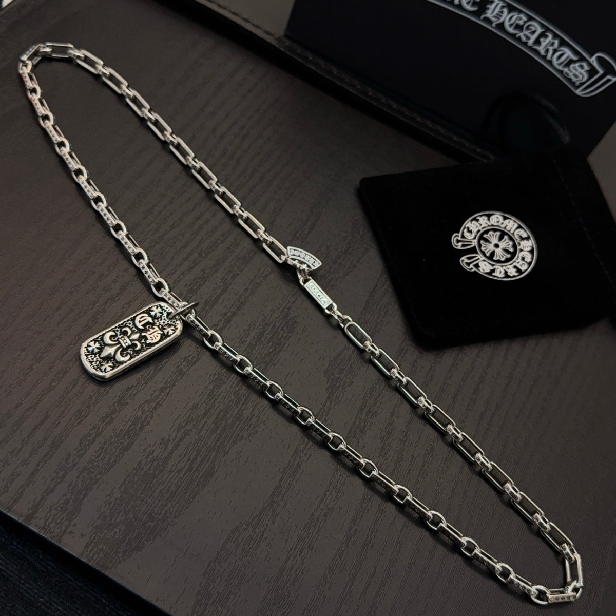 antique cross Pendant for men - alternate angle view 3