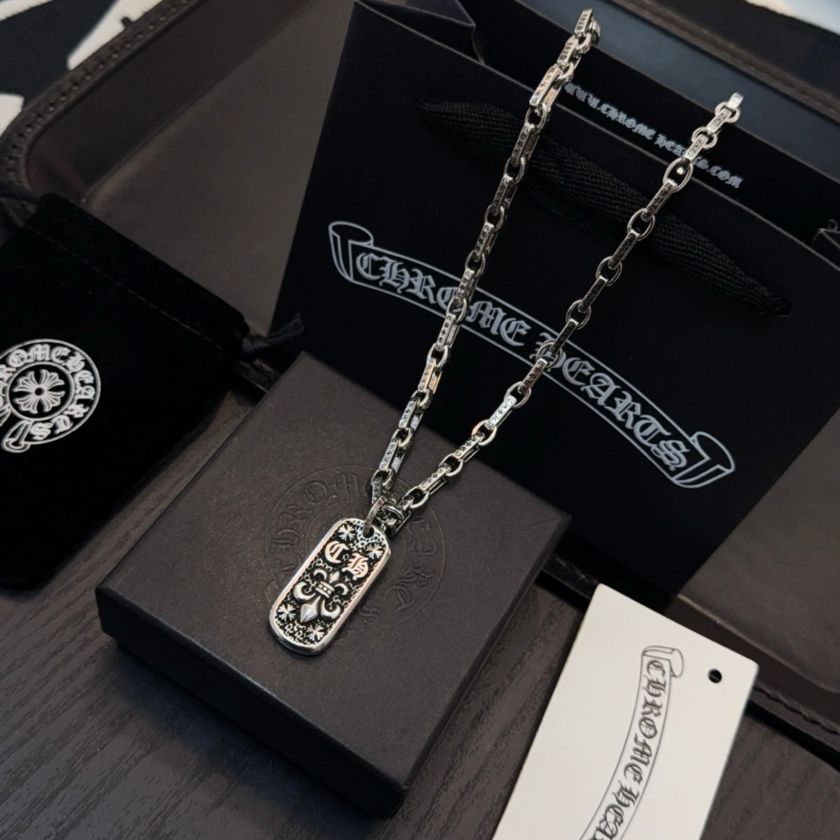 antique cross Pendant for men - alternate angle view 2