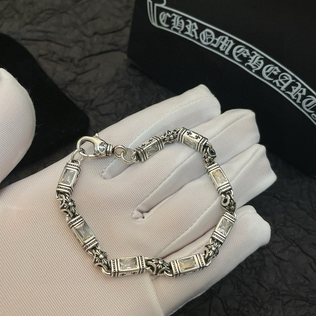 antique crystal cross Bracelet for women - alternate angle view 3