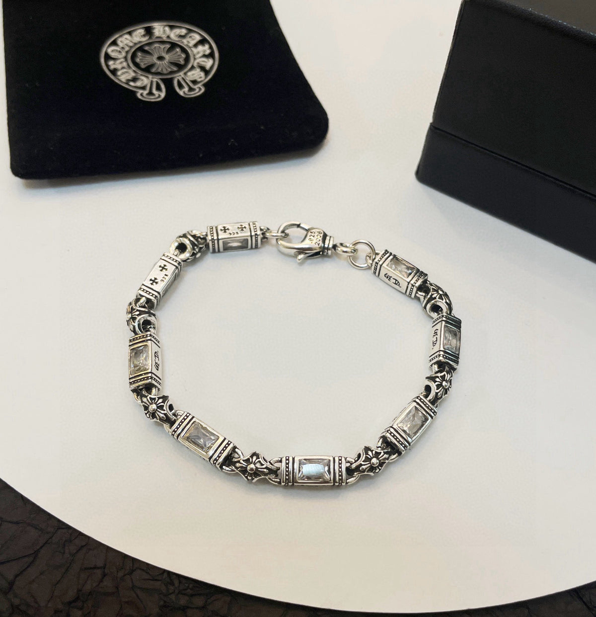 antique crystal cross Bracelet for women - alternate angle view 6