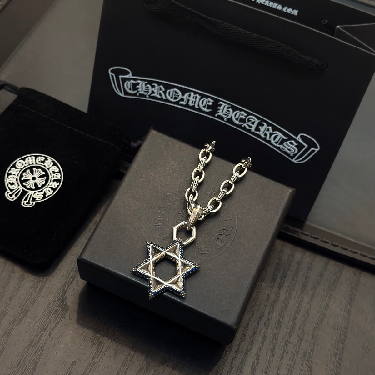 antique crystal cross Pendant for men - alternate angle view 5