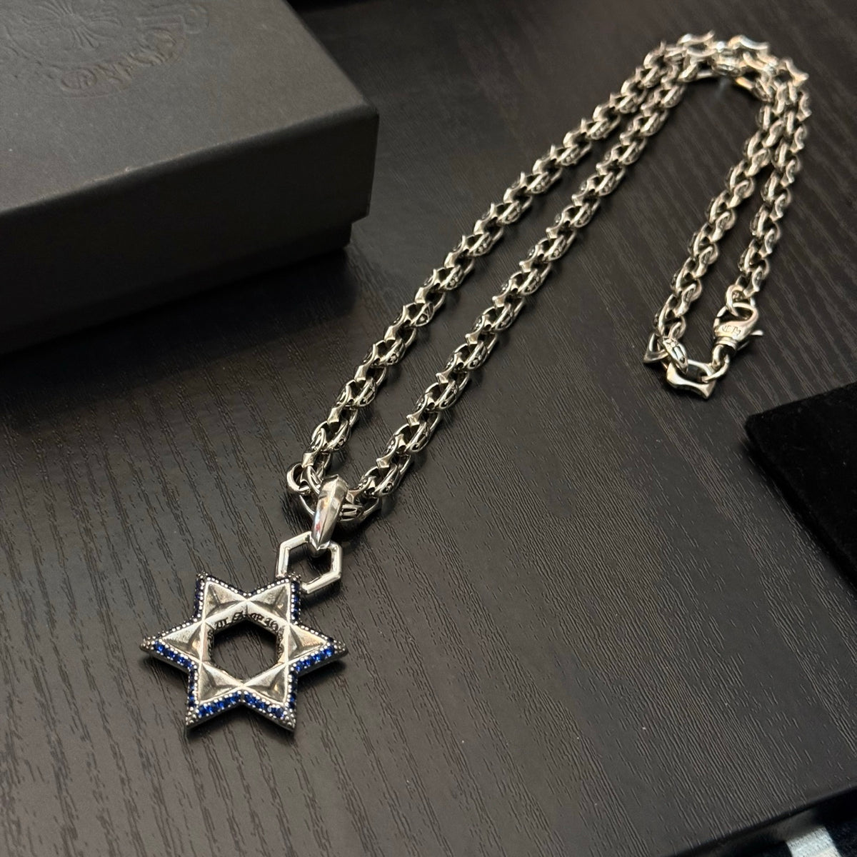antique crystal cross Pendant for men - alternate angle view 7