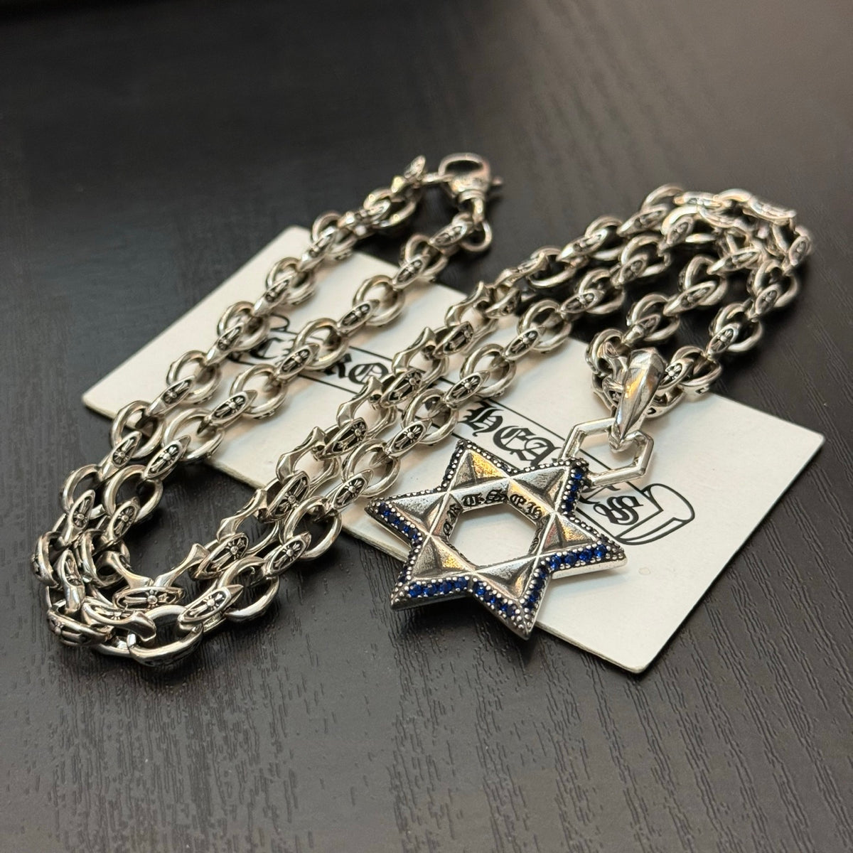 antique crystal cross Pendant for men - alternate angle view 8