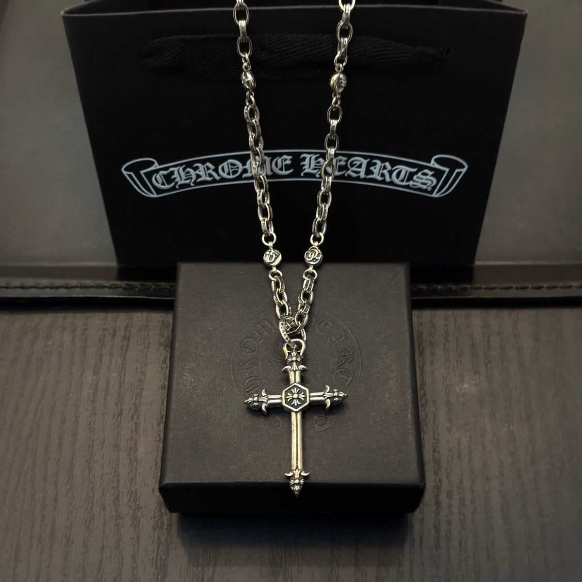 antique cross Pendant for men - alternate angle view 4