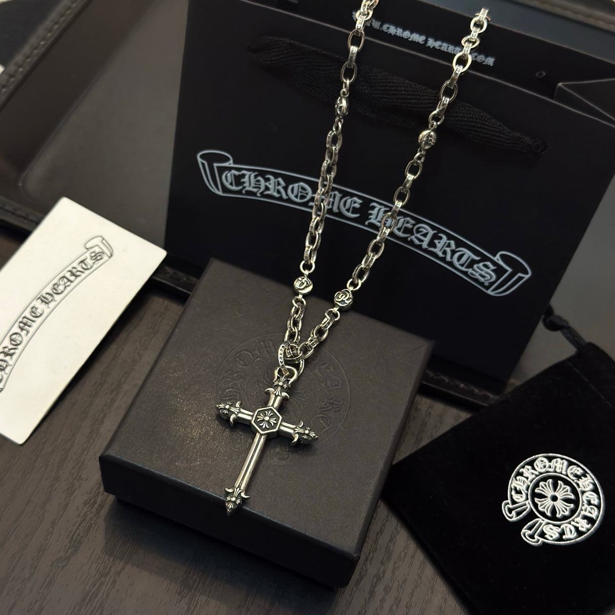 antique cross Pendant for men - alternate angle view 5