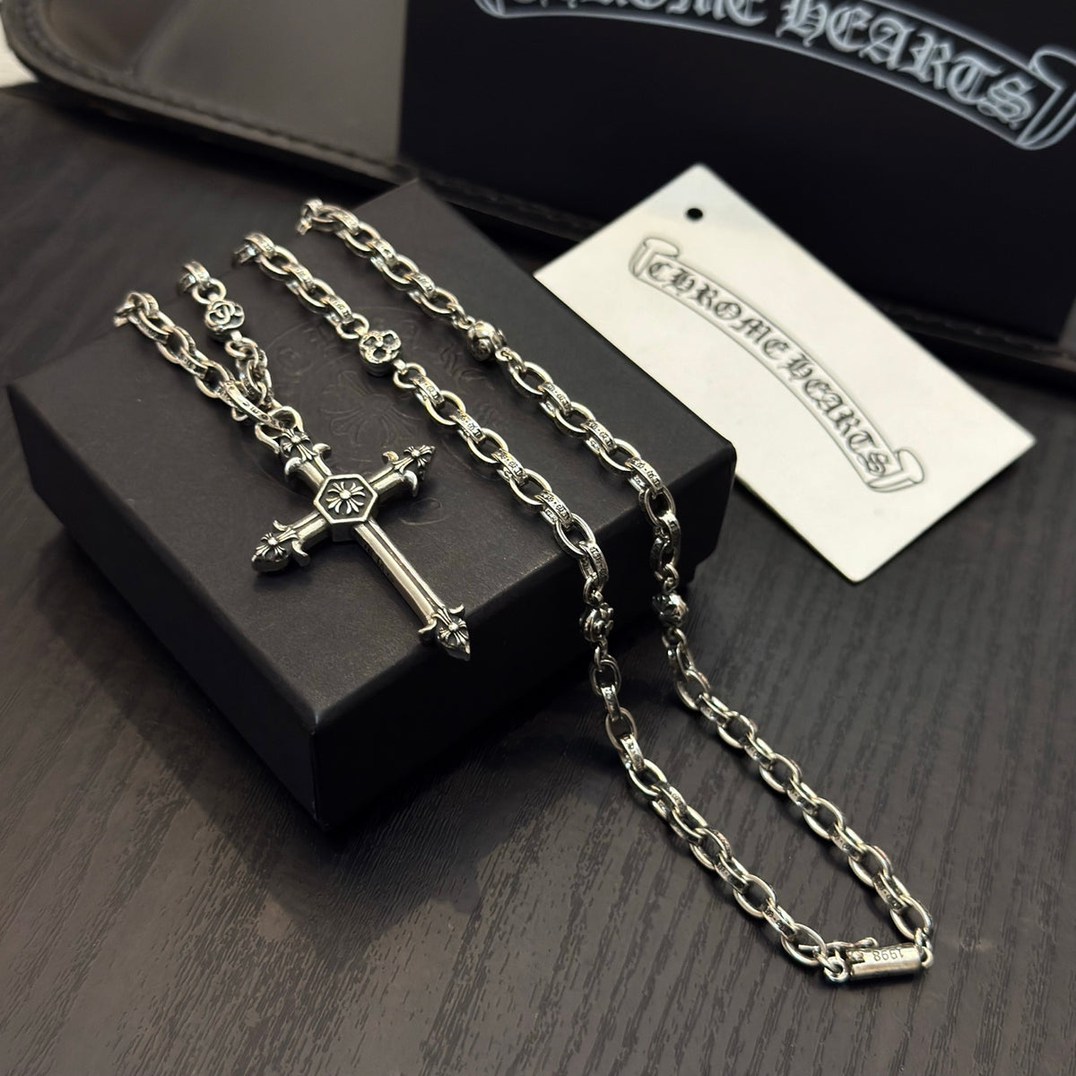 antique cross Pendant for men - alternate angle view 7