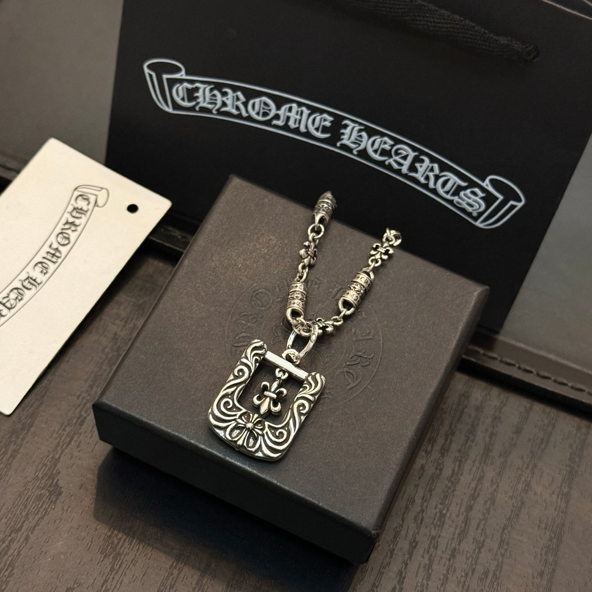 antique cross Pendant for men - alternate angle view 5