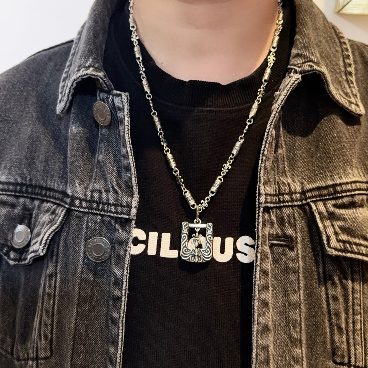 antique cross Pendant for men - product detail view