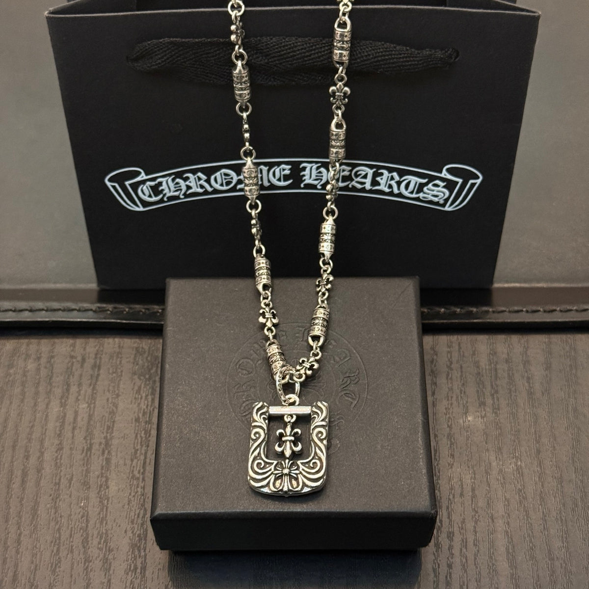 antique cross Pendant for men - alternate angle view 3