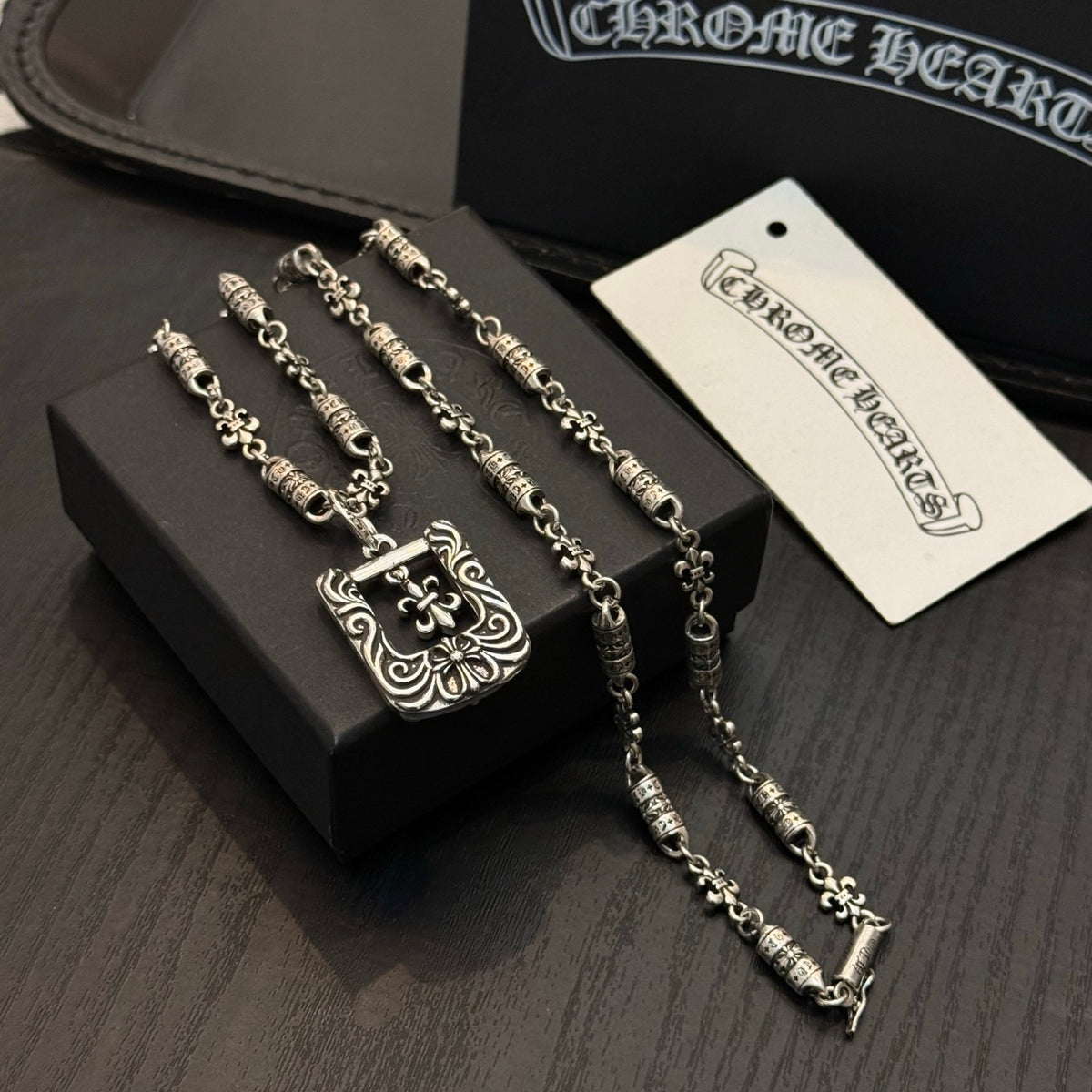 antique cross Pendant for men - alternate angle view 6