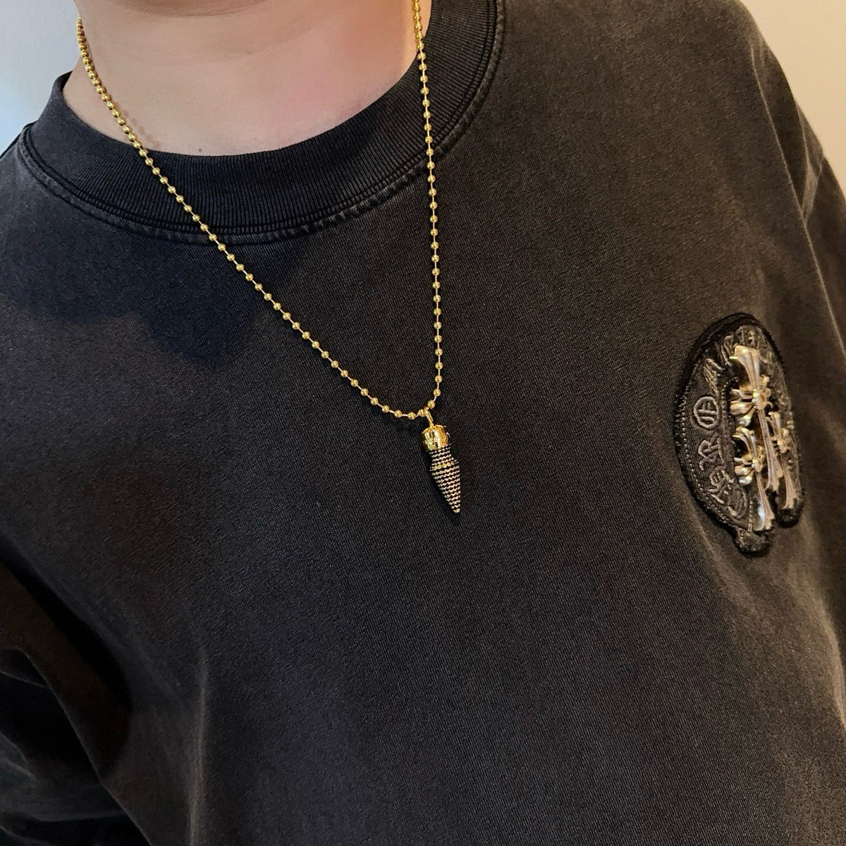 antique cross Pendant for men - alternate angle view 3