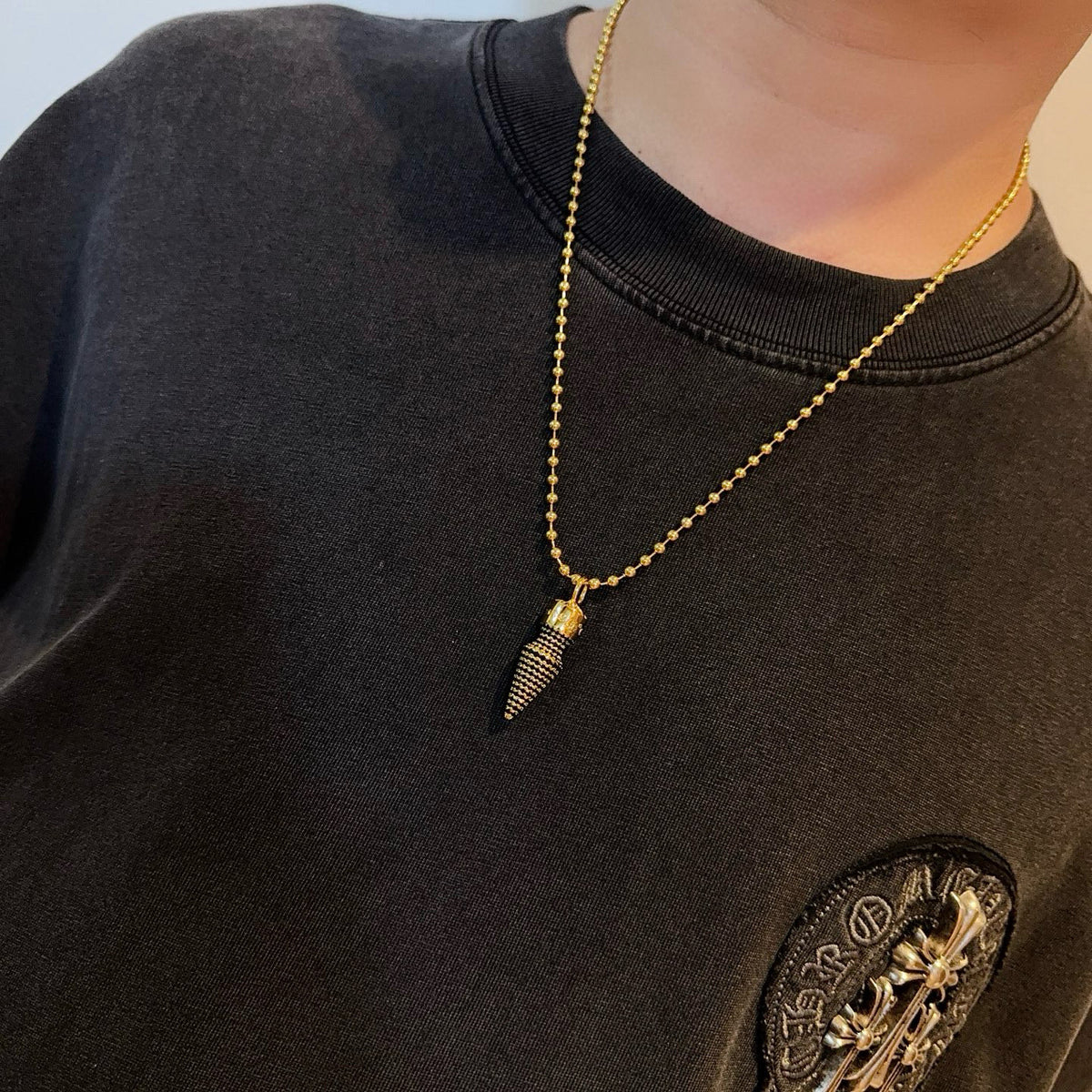 antique cross Pendant for men - alternate angle view 2