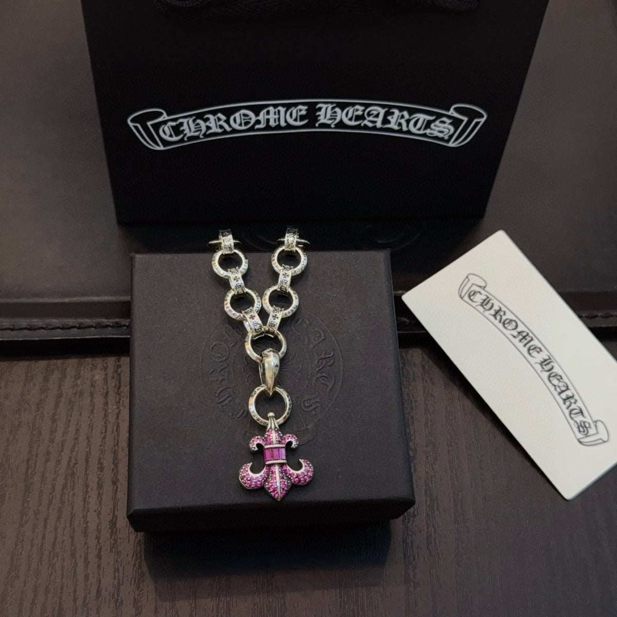 antique crystal cross Pendant for men - alternate angle view 5