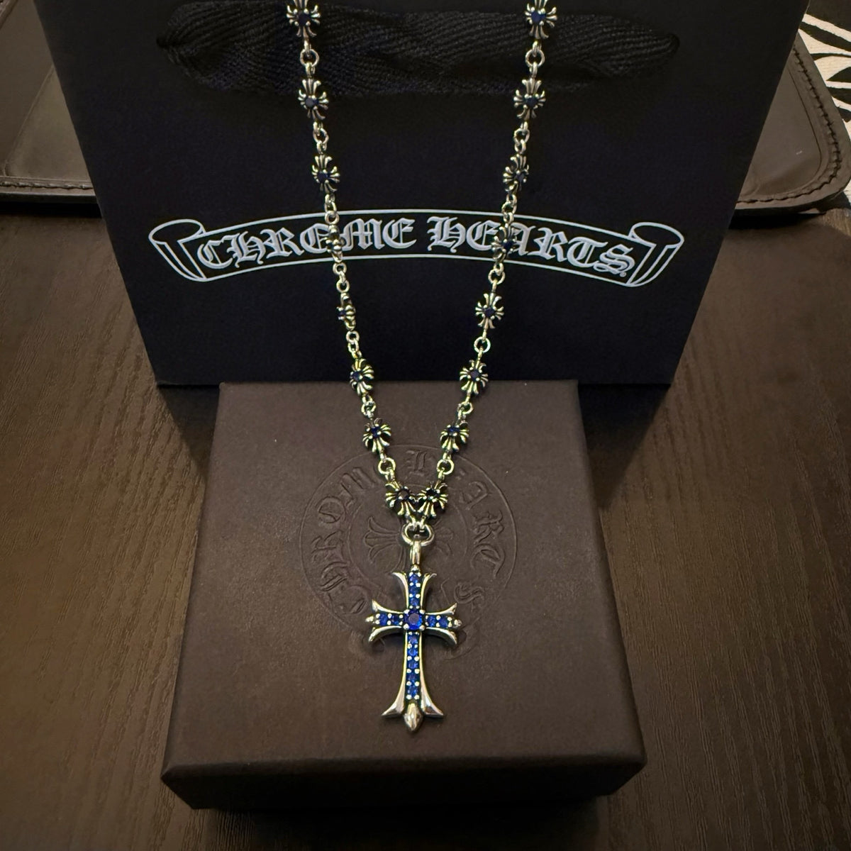 antique crystal cross fashion accessory for men - product detail view