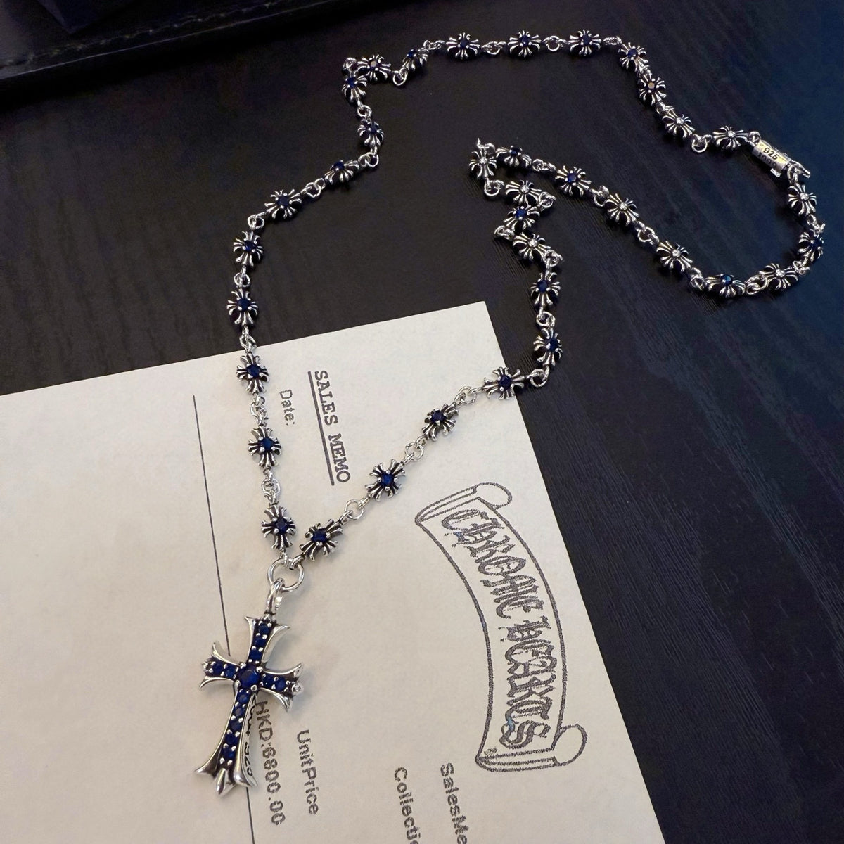 antique crystal cross fashion accessory for men - alternate angle view 2