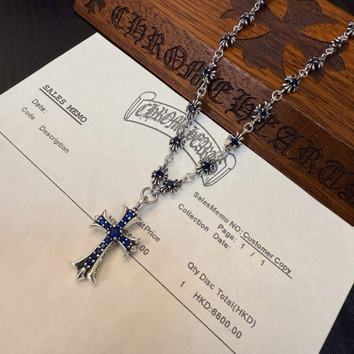 antique crystal cross fashion accessory for men - alternate angle view 5