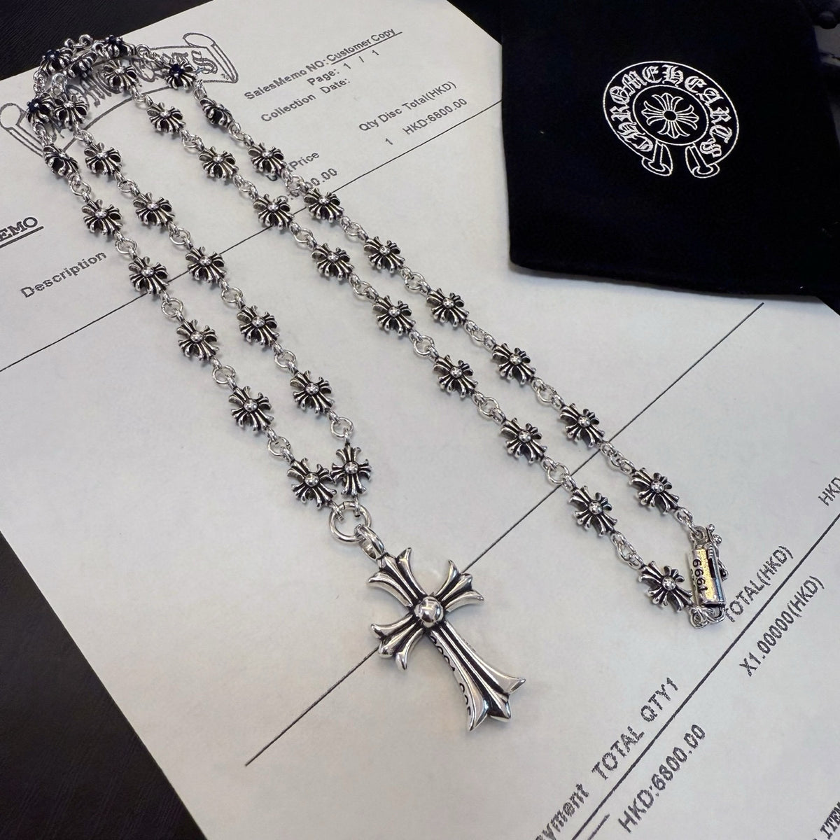 antique crystal cross fashion accessory for men - alternate angle view 3