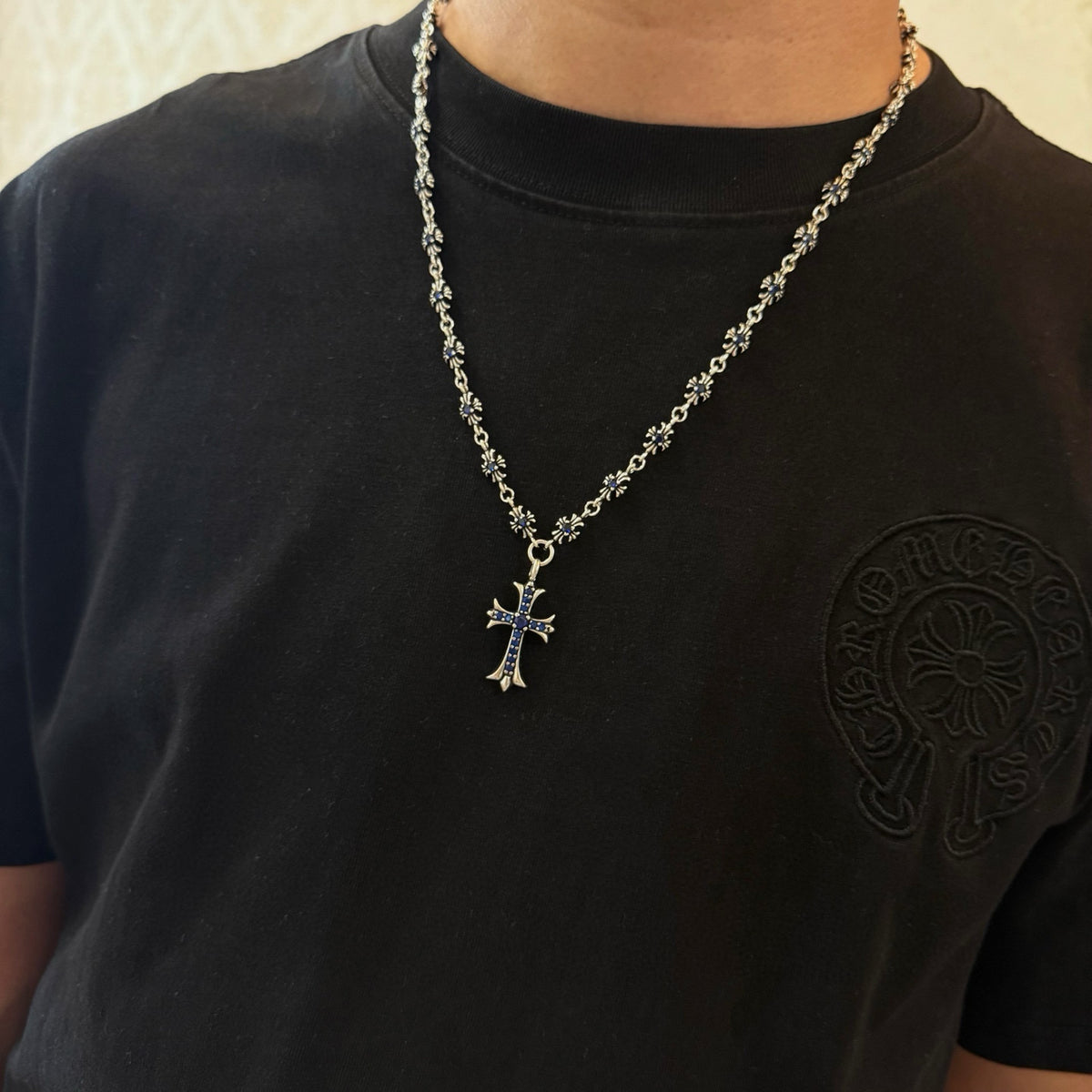 antique crystal cross fashion accessory for men - alternate angle view 8