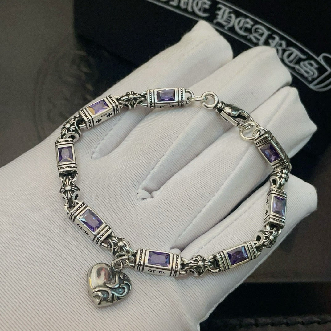 antique crystal cross Bracelet for men - alternate angle view 9