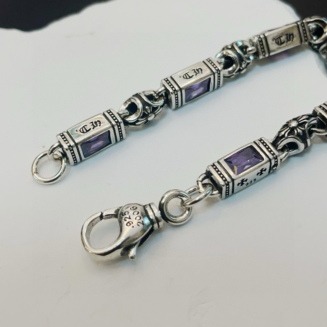 antique crystal cross Bracelet for men - alternate angle view 7