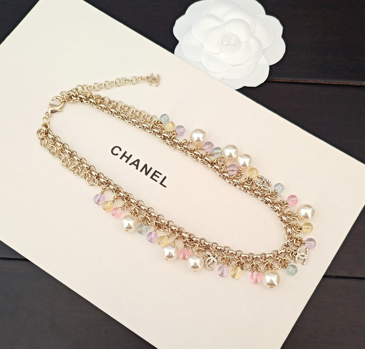 yellow brass tassel Necklace for women - alternate angle view 5