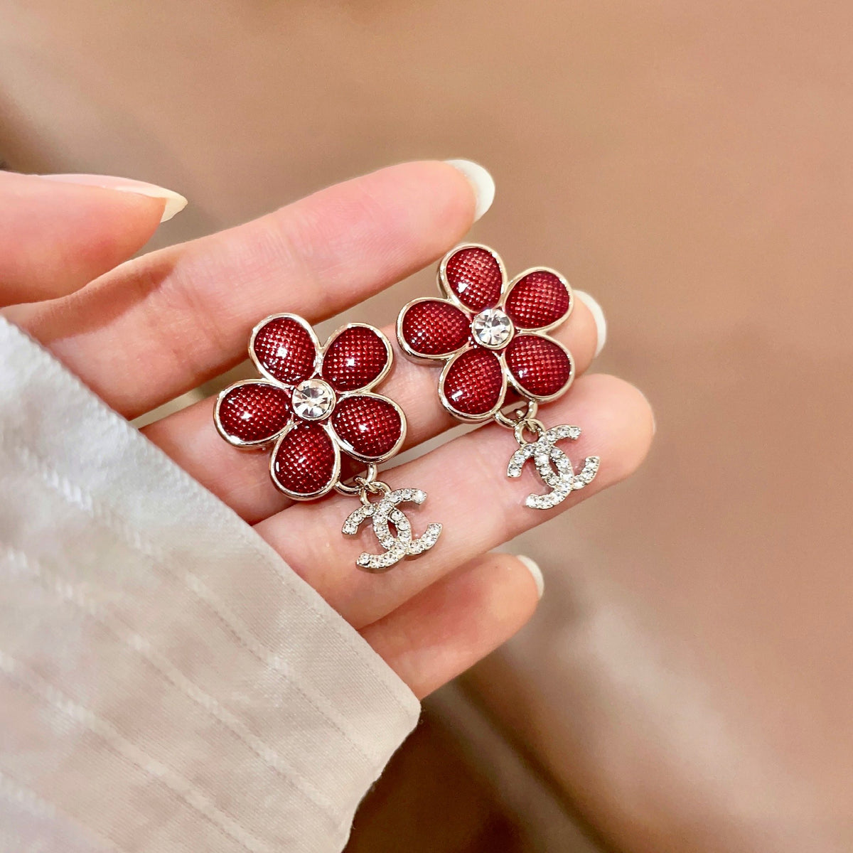 double c Stud Earrings for women - product detail view