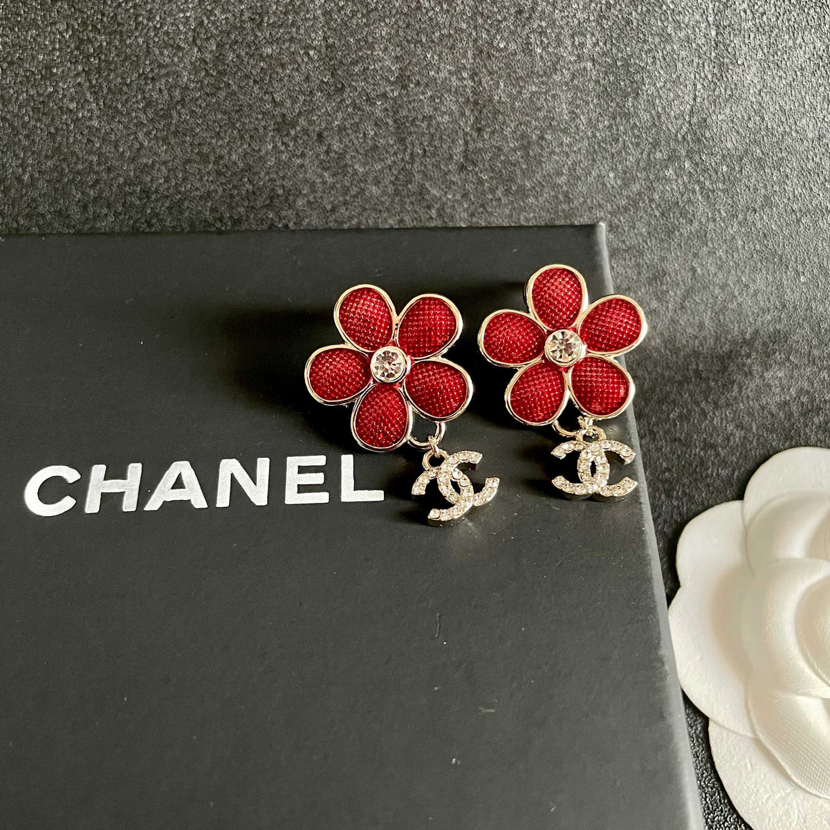 double c Stud Earrings for women - alternate angle view 9