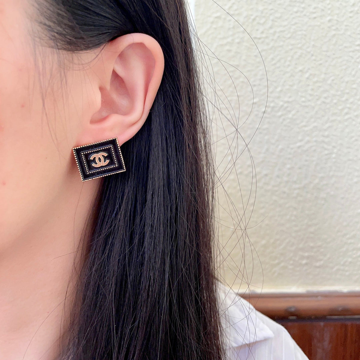 double c Stud Earrings for women - alternate angle view 4