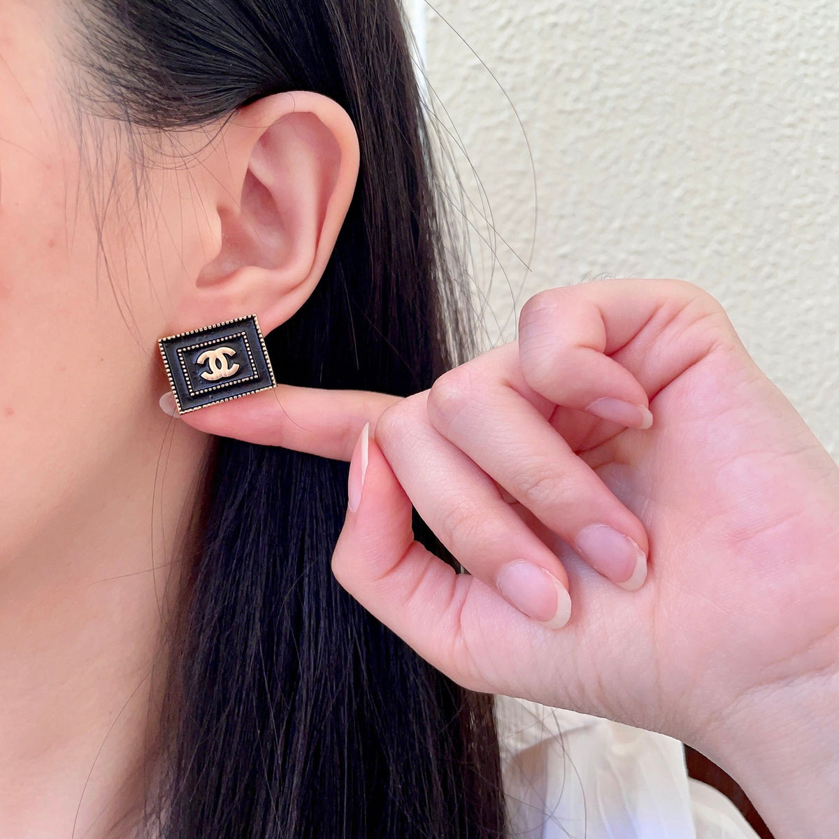 double c Stud Earrings for women - alternate angle view 3