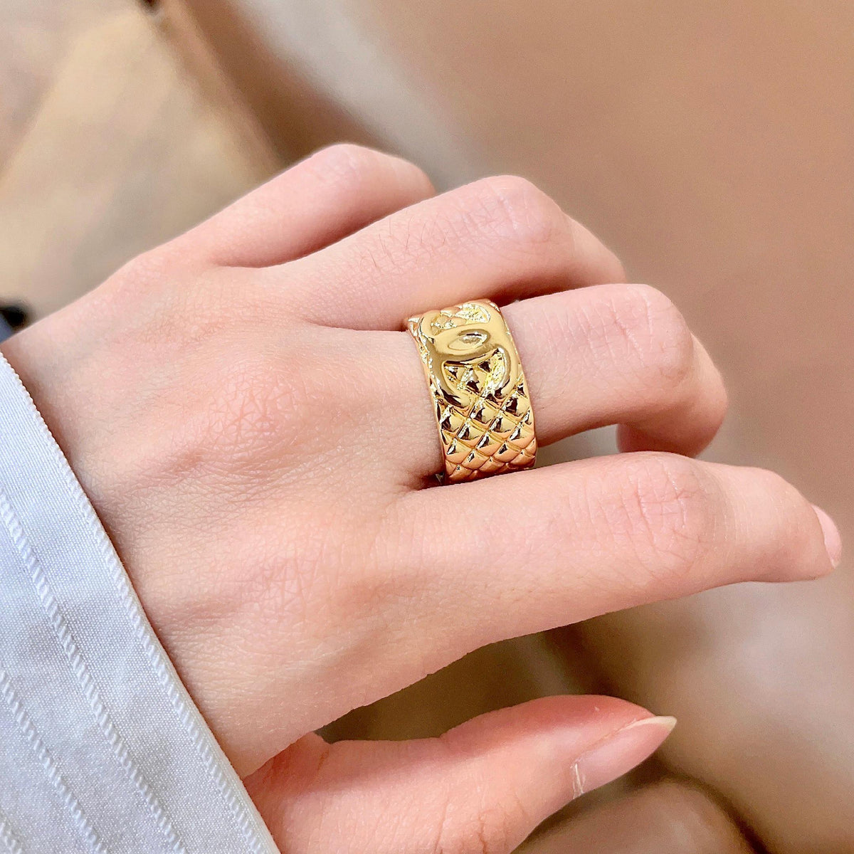 white letter Ring for women - product detail view
