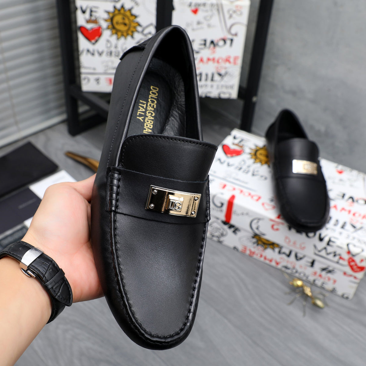 Dolce & Gabbana DG Men's Slip-On Casual Shoes