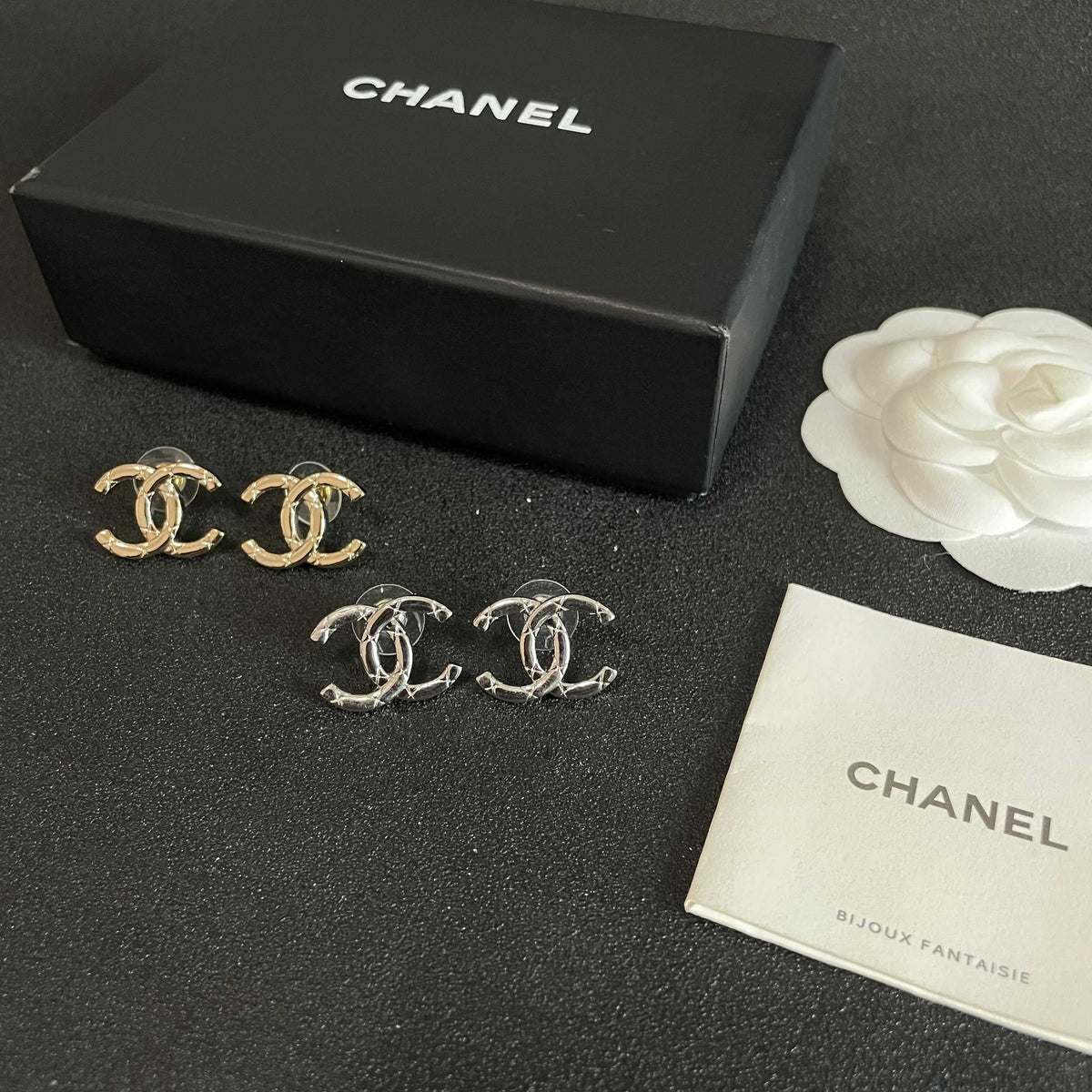 double c Stud Earrings for women - alternate angle view 10