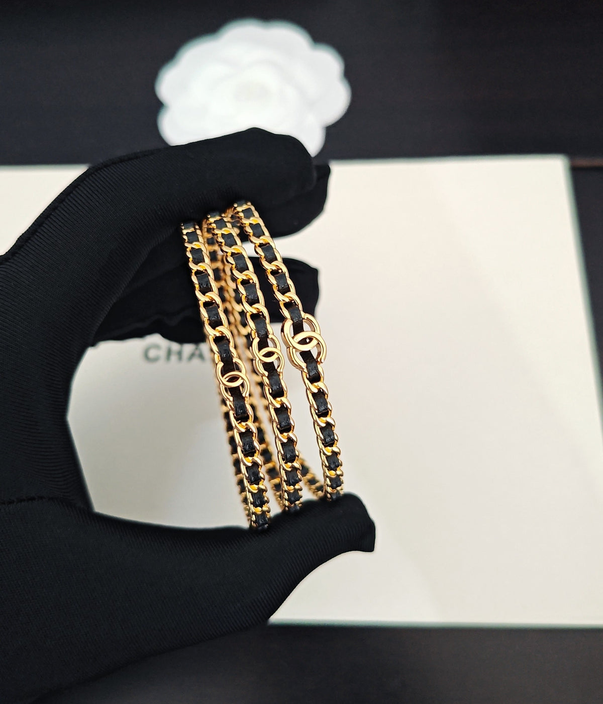 black brass Bangle for women - alternate angle view 4