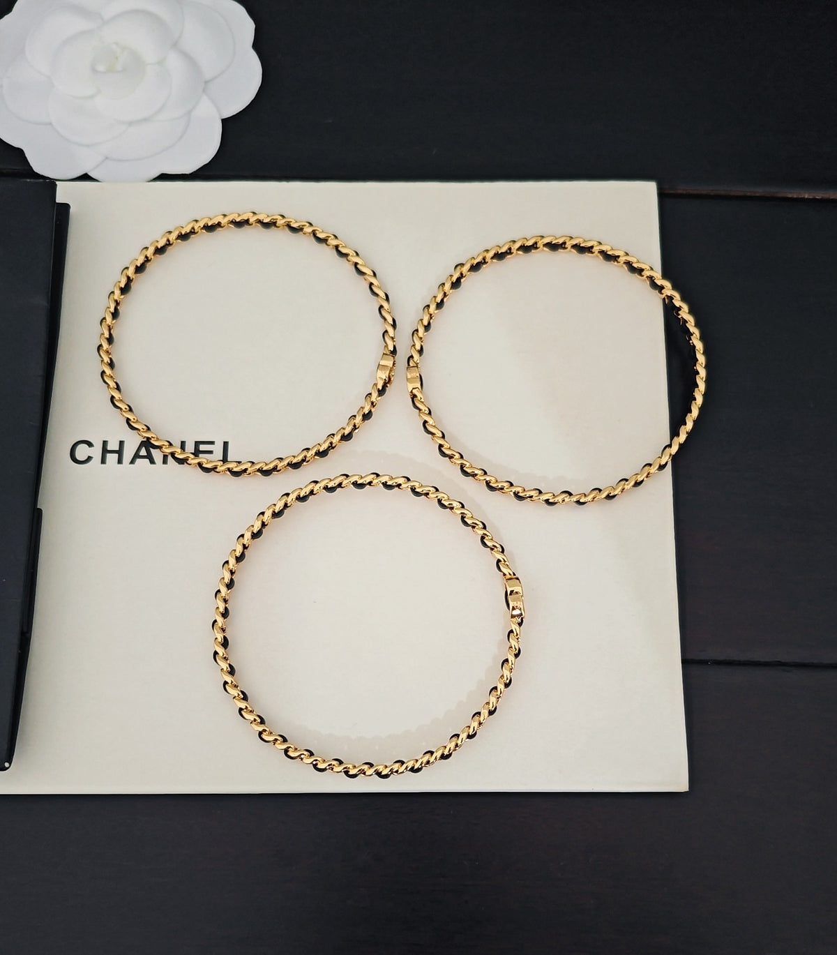 black brass Bangle for women - alternate angle view 2