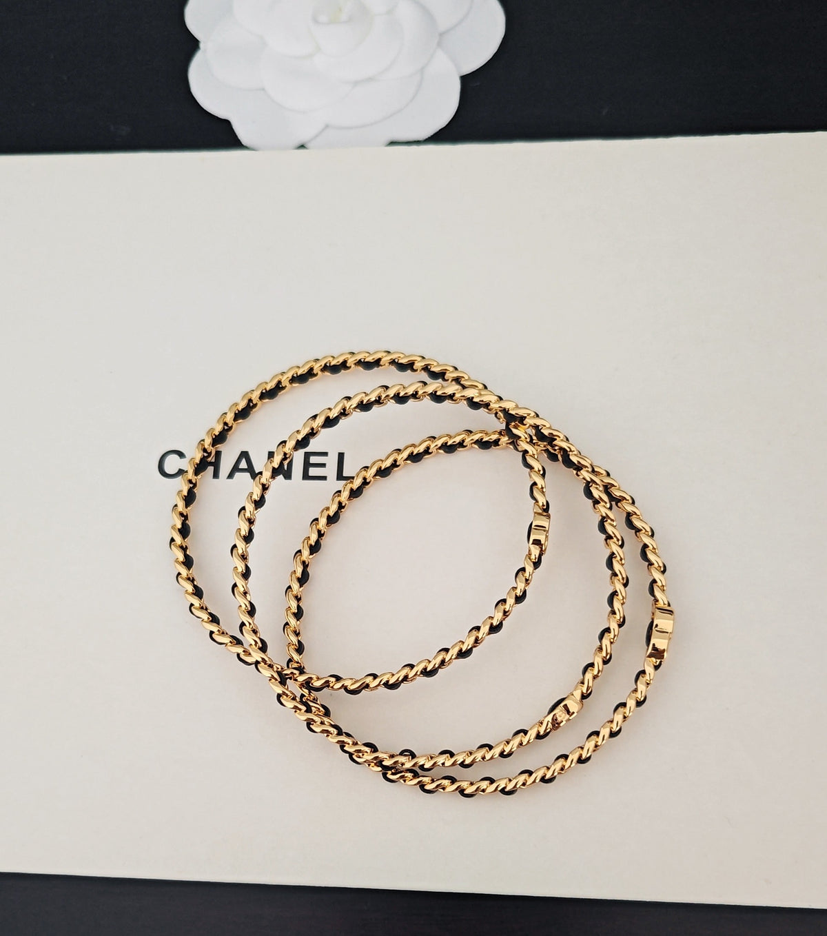 black brass Bangle for women - alternate angle view 3