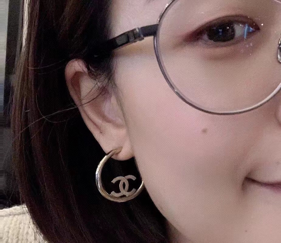 teal leather letter Drop Earrings for women - alternate angle view 5