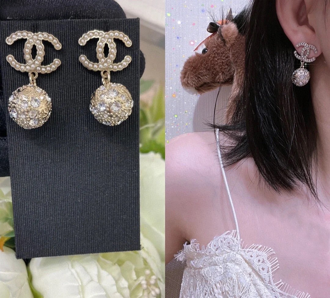 beige brass letter Earrings for women - alternate angle view 10