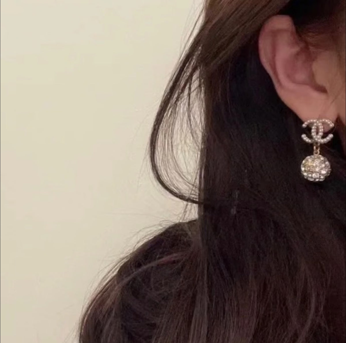 beige brass letter Earrings for women - alternate angle view 11