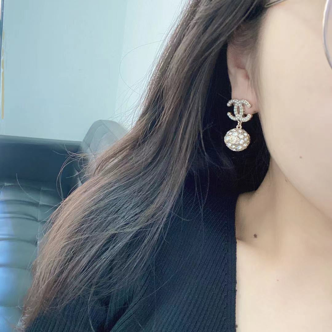 beige brass letter Earrings for women - alternate angle view 15