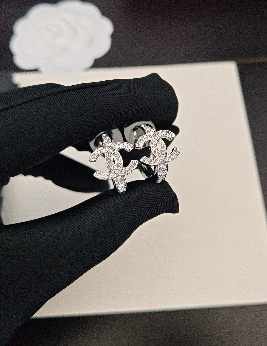 white gold brass fashion accessory for women - product detail view