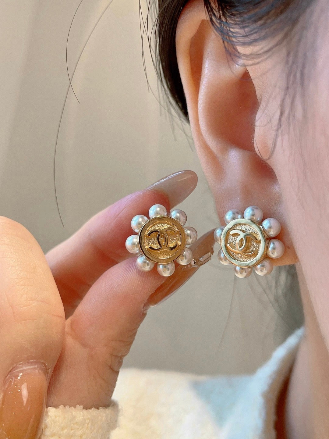 floral Stud Earrings for women - alternate angle view 2