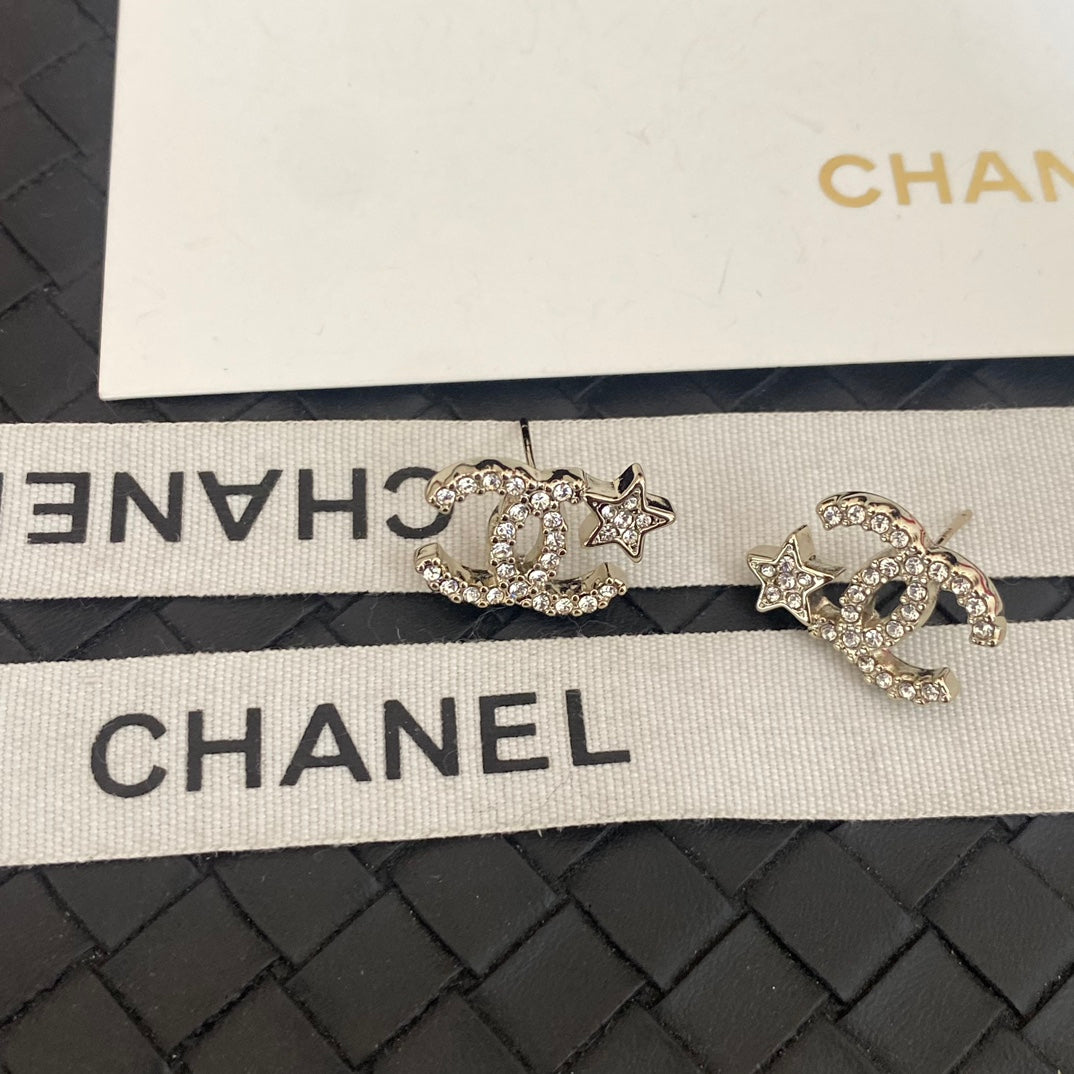 pink crystal letter Stud Earrings for women - alternate angle view 6