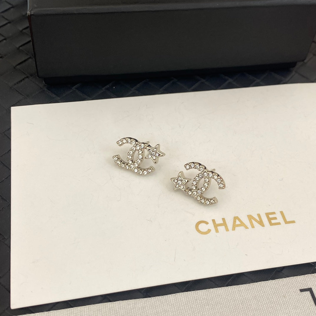 pink crystal letter Stud Earrings for women - alternate angle view 7