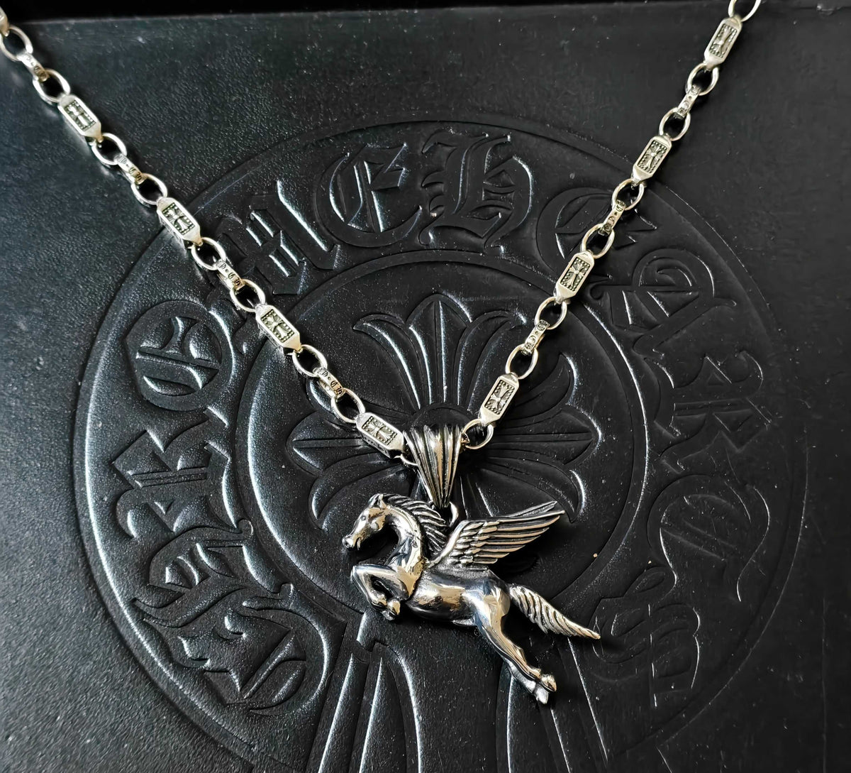 silver floral Pendant for women - alternate angle view 2