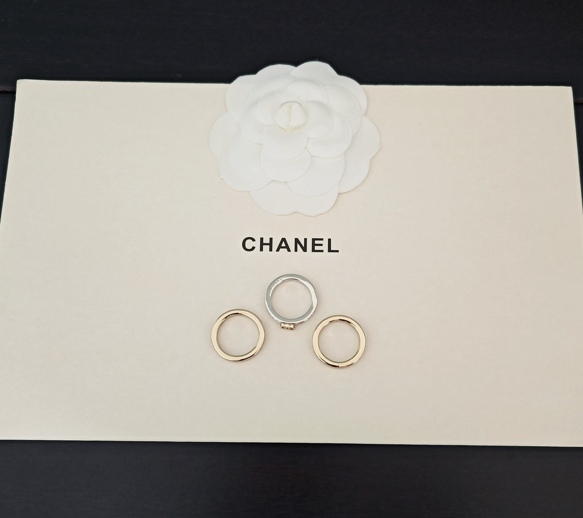 two-tone brass Ring for women - alternate angle view 3