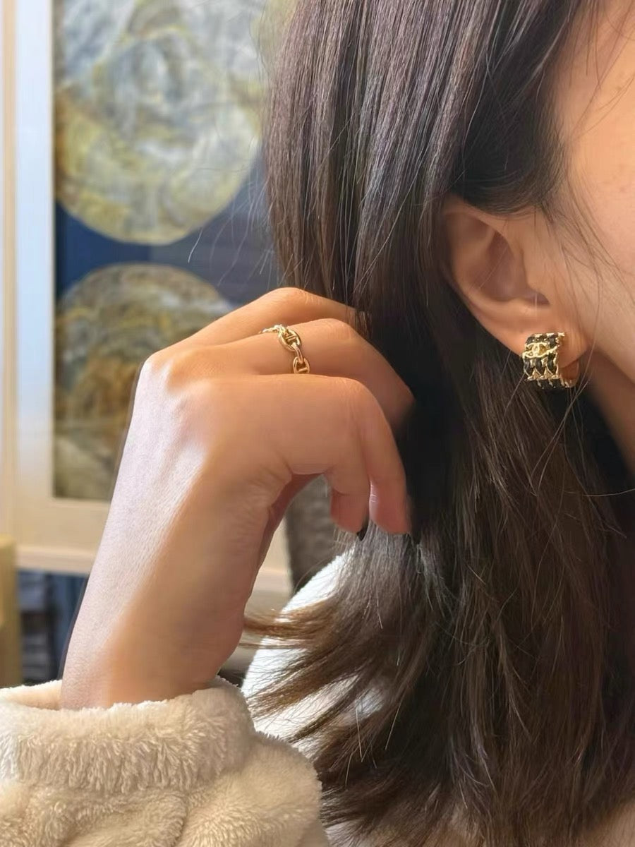 gold crystal letter Stud Earrings for women - alternate angle view 8